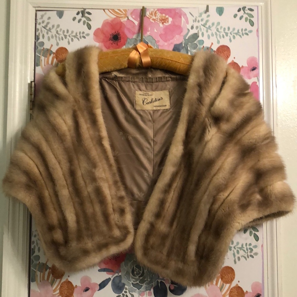 Vintage Real Mink Fur Stole